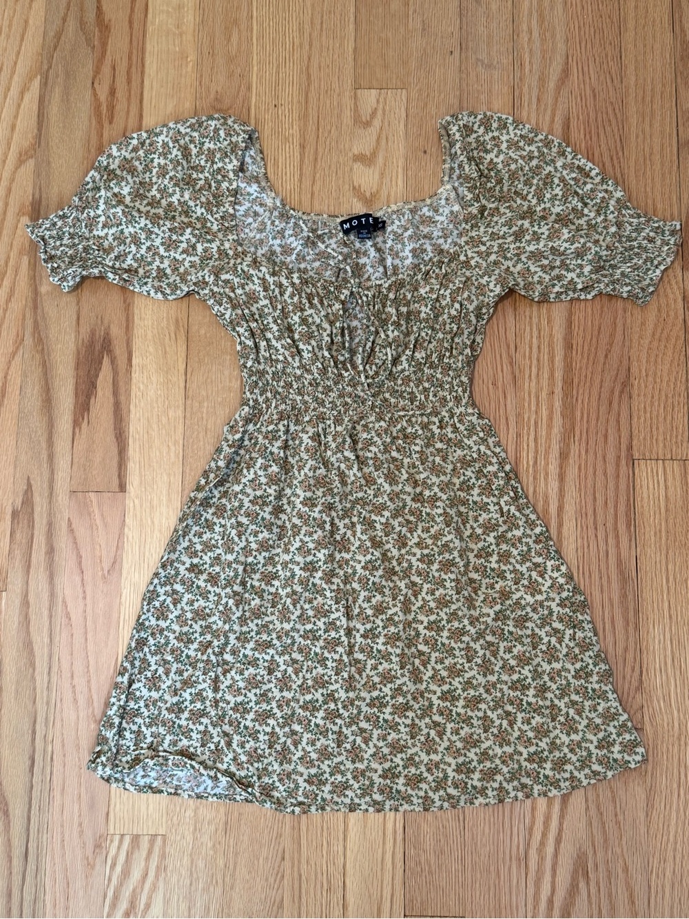 Floral peasant mini dress
